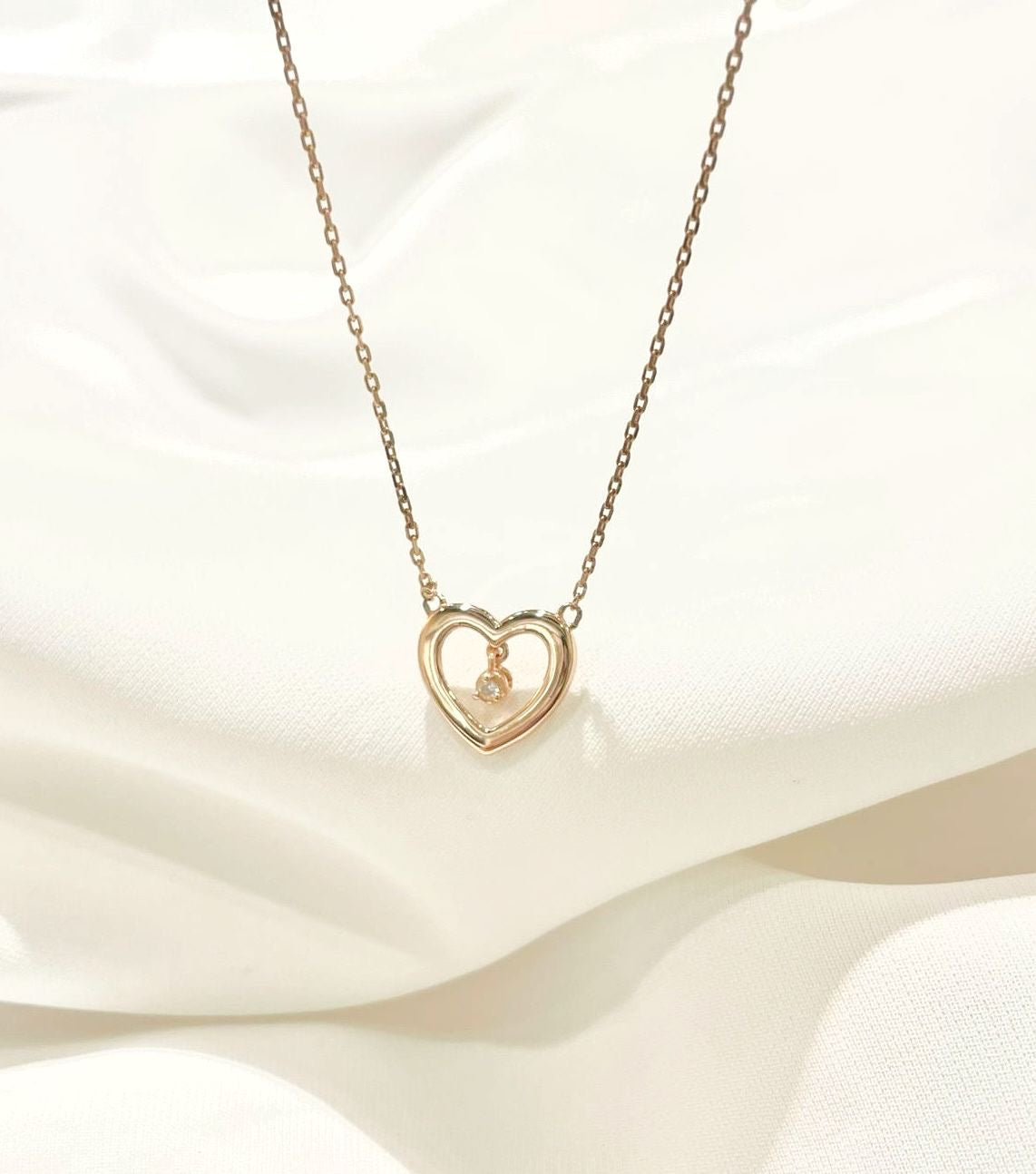 S925 心形墜鑽頸鏈 42AJN0135-紅