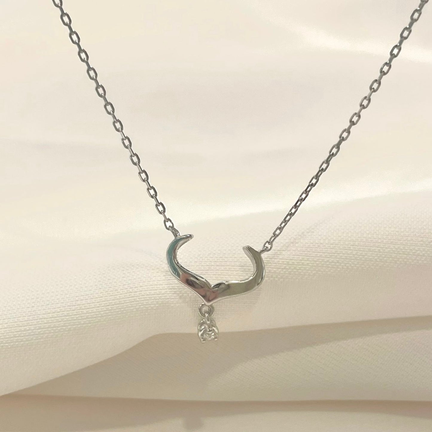 S925 鹿角鑽石頸鏈42AJN0134