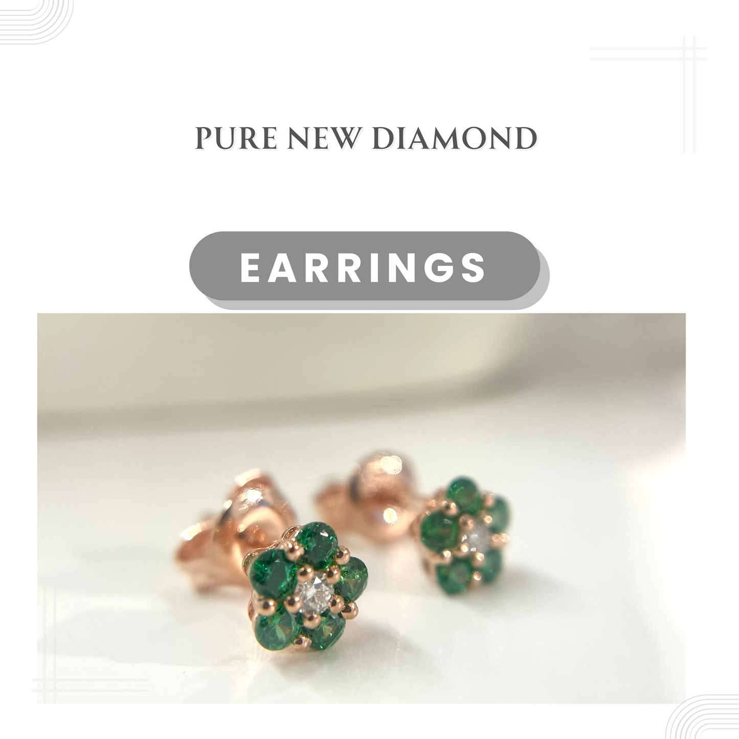 S925 綠色鋯石小櫻花鑽石耳環42ASEO14-紅