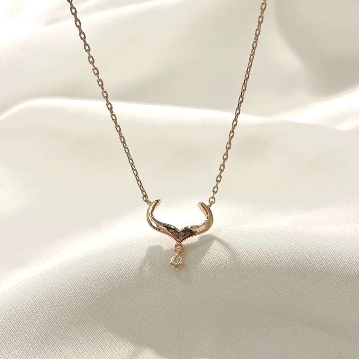 S925 鹿角鑽石頸鏈42AJB0134-紅