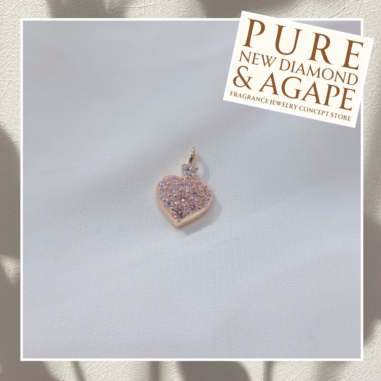 S925 經典全鑲粉紅鋯石拼鑽石心形吊墜42AJP0277-紅