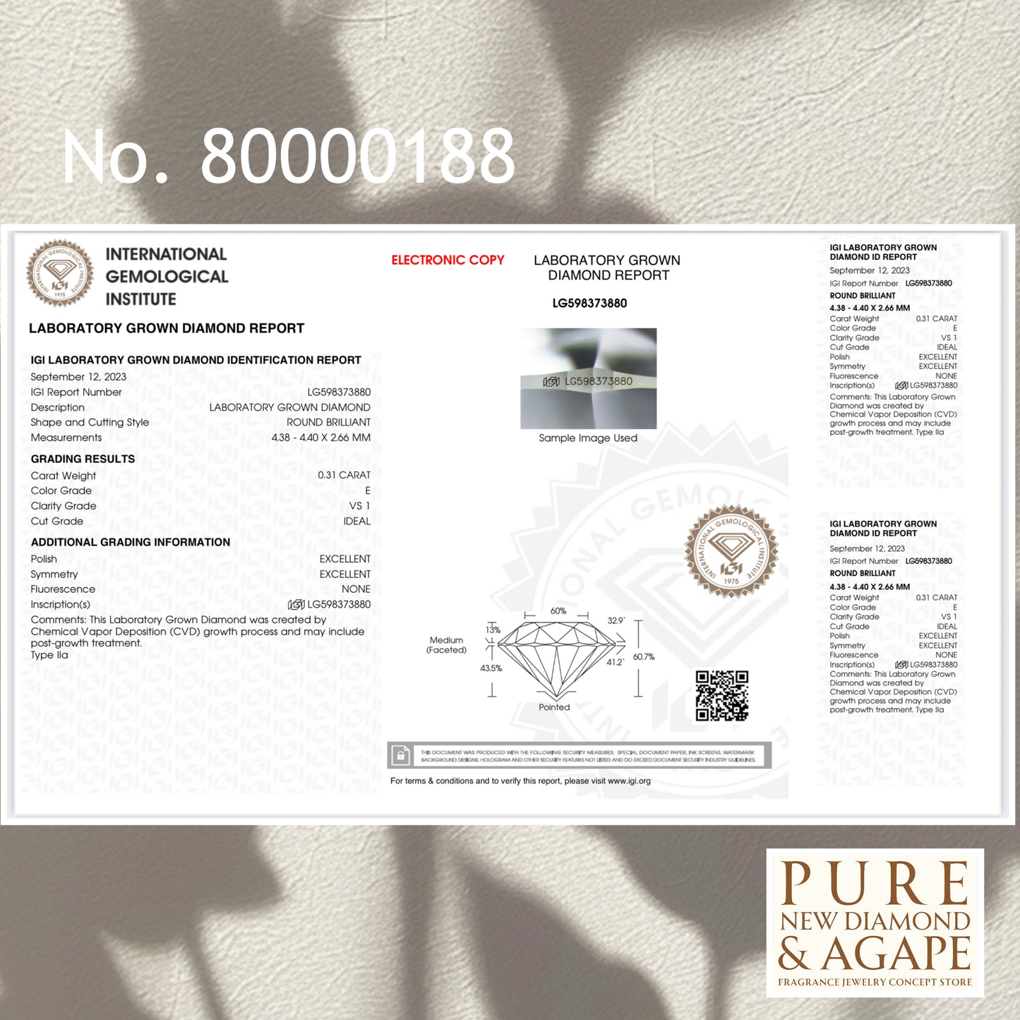 小方塊鑽石18K白金頸鏈42AJN0165