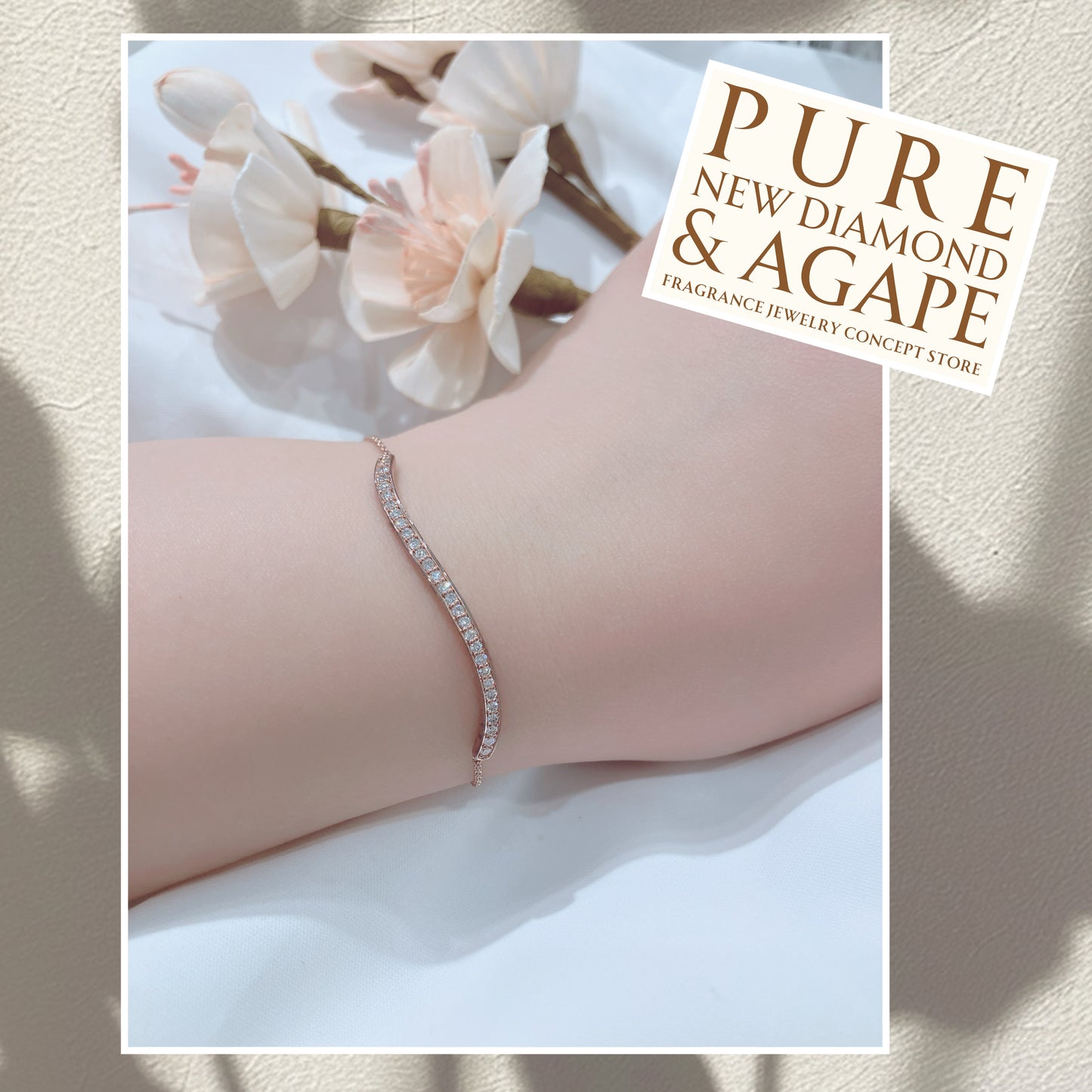 S925 時尚波浪形鑽石手鏈 42AJB0130-紅