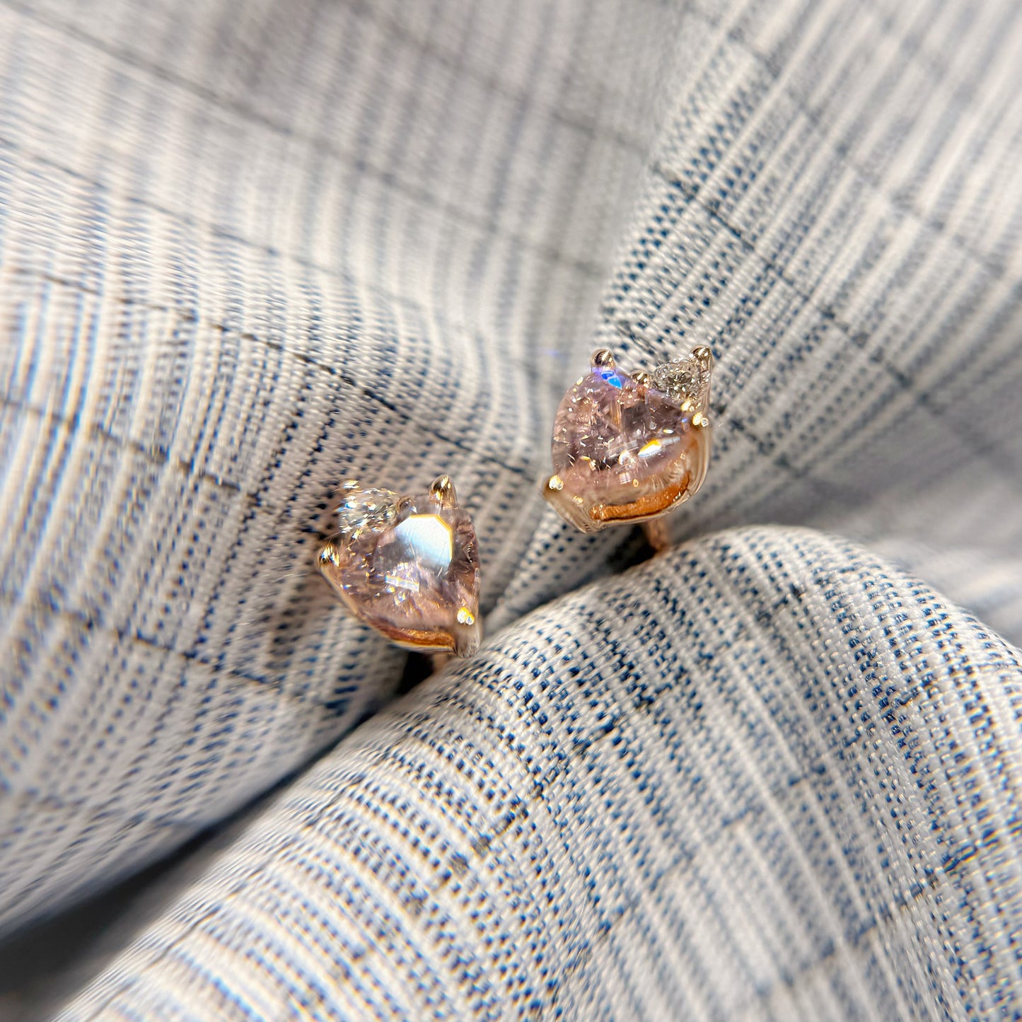 *New*S925 優雅心形粉紅鋯石拼鑽石皇冠耳環42AJE0169-紅