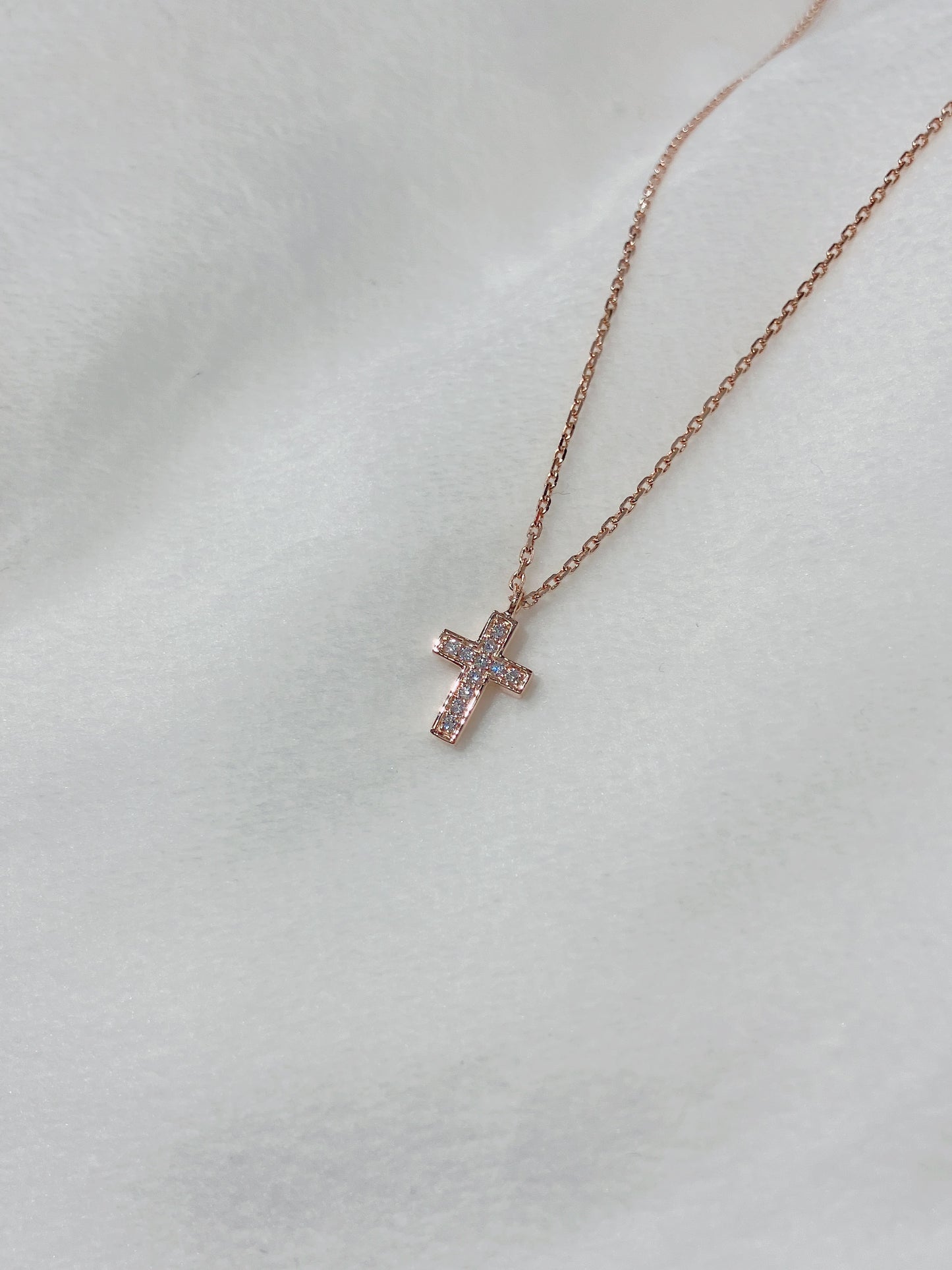 *New* S925 簡約十字鑽石鏈頸42AJN0175-紅