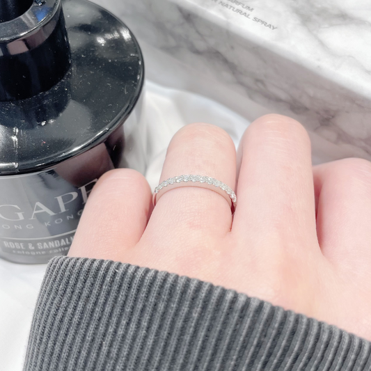 18K半圈爪鑲鑽石戒指42R14131