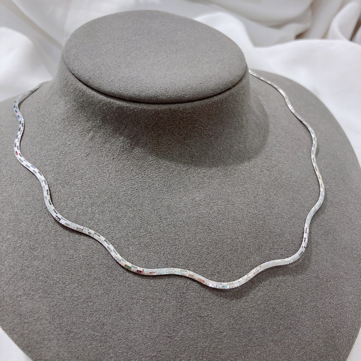 *絕版孤品* 雙面兩戴款意大利18K白金純鏈-42cm￼