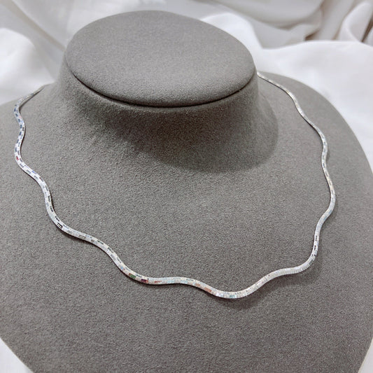 *絕版孤品* 雙面兩戴款意大利18K白金純鏈-42cm￼