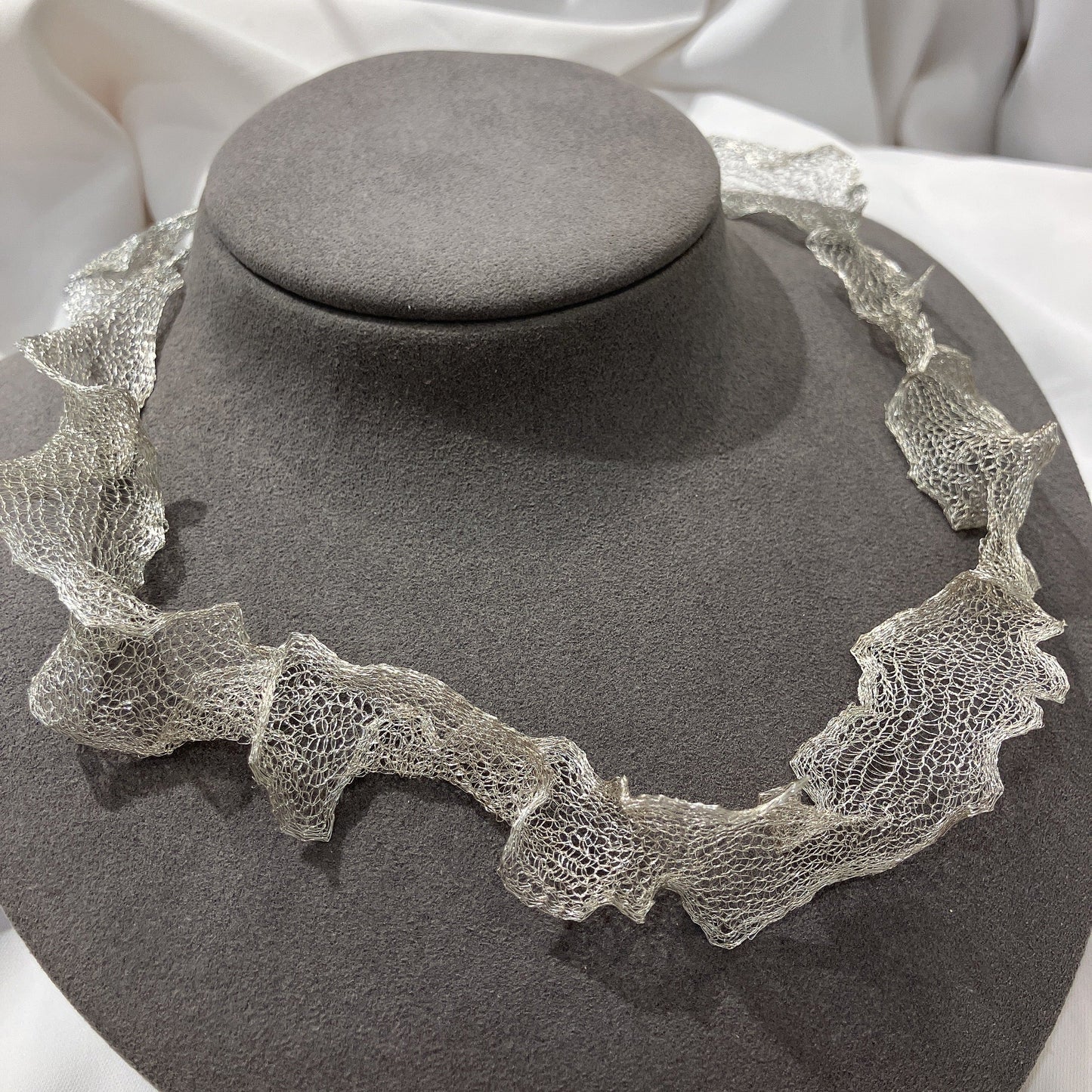 *絕版孤品* 編織蕾絲款意大利18K白金純鏈-40cm￼