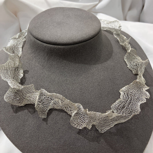 *絕版孤品* 編織蕾絲款意大利18K白金純鏈-40cm￼