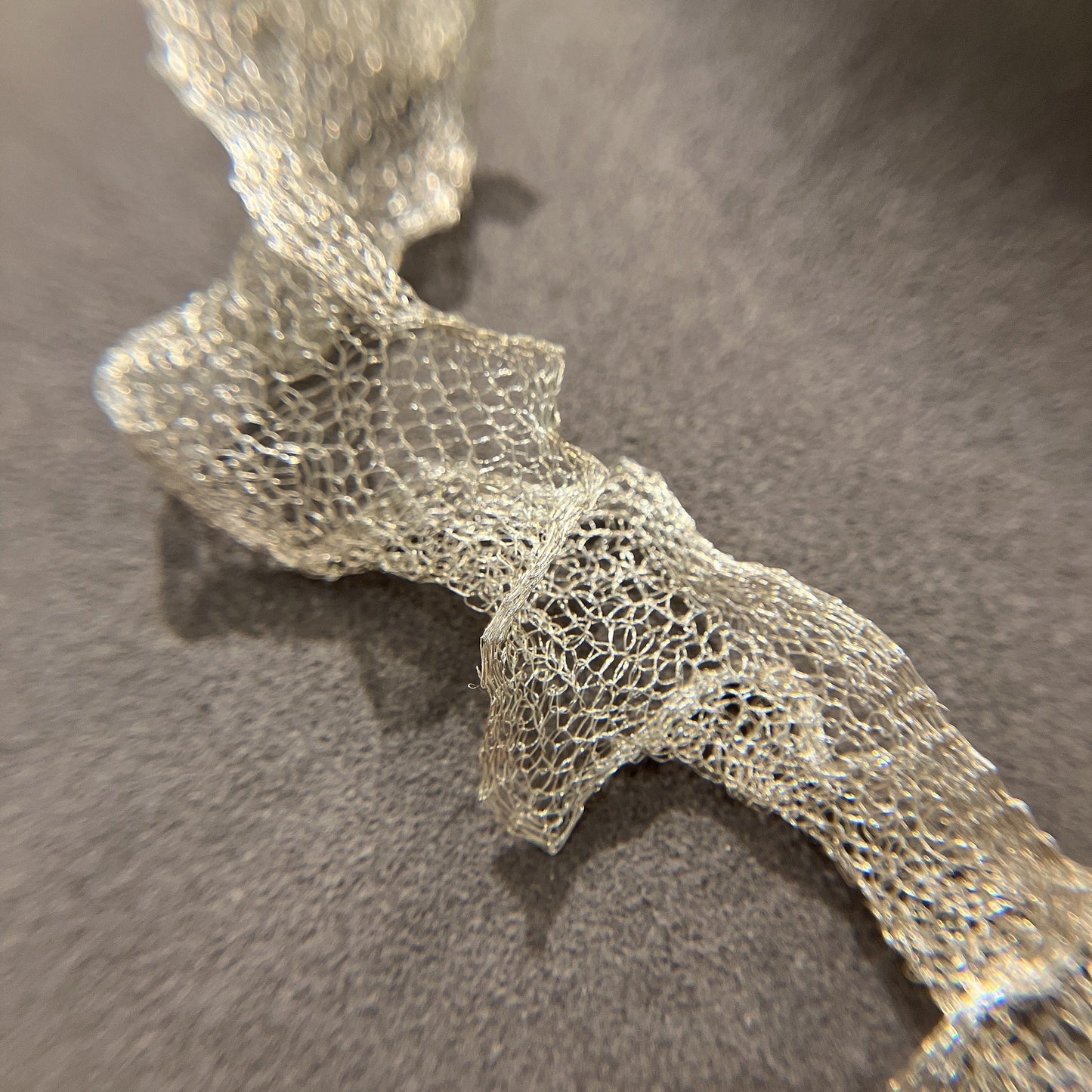 *絕版孤品* 編織蕾絲款意大利18K白金純鏈-40cm￼