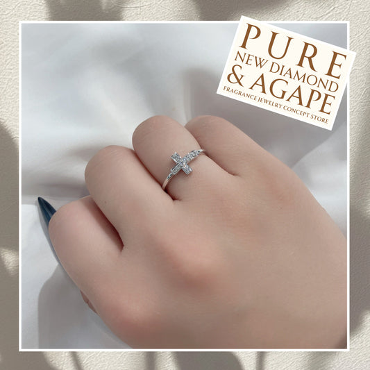 *Hot Item*S925 簡約十字鑽戒42AJR0448