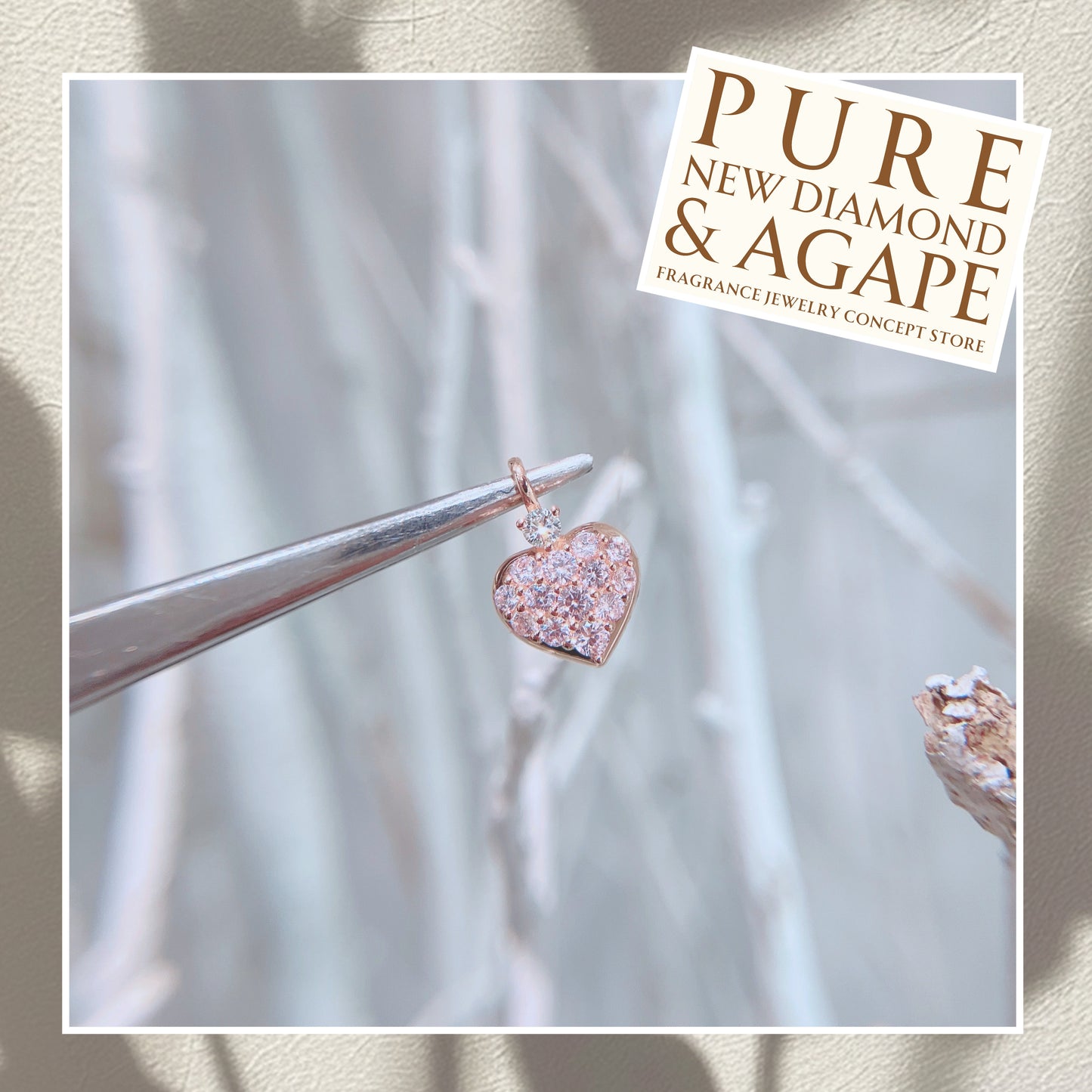 S925 經典全鑲粉紅鋯石拼鑽石心形吊墜42AJP0277-紅