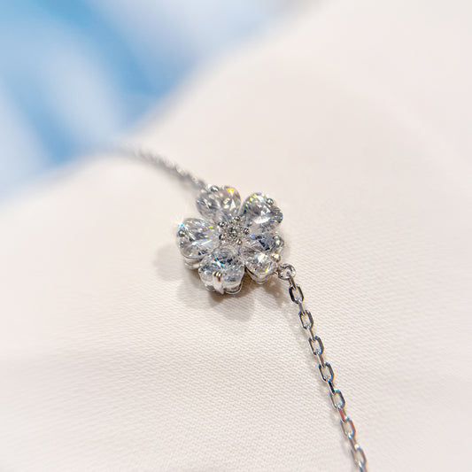 *春日新上* S925 透白櫻花鑽石手鏈42AJB0133