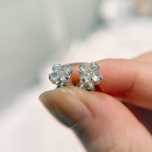 *預訂* S925 透白幸運四葉草鑽石耳釘42AJE0176