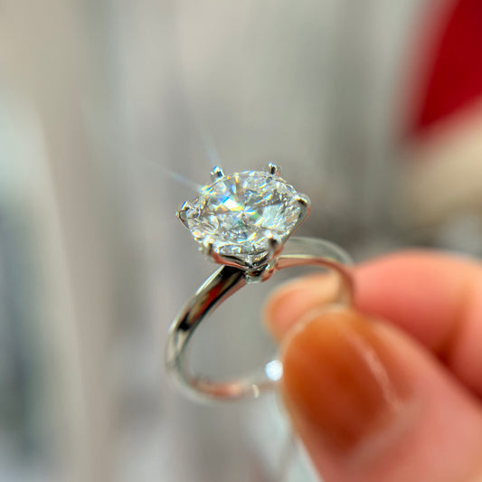 3卡圓形鑽石 PT鉑金戒指25RJ2302