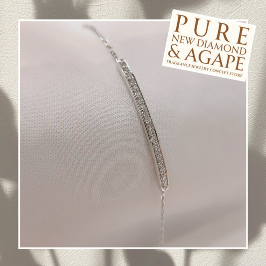 S925 簡約長方弧形鑽石手鏈 42AJB0127