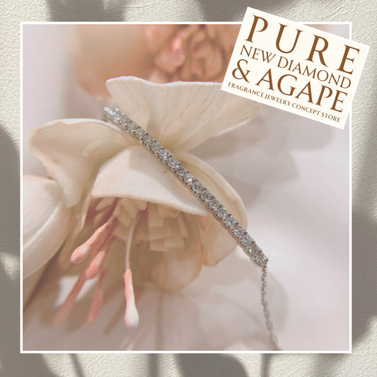 S925 經典排鑲鑽石手鏈 42AJB0128