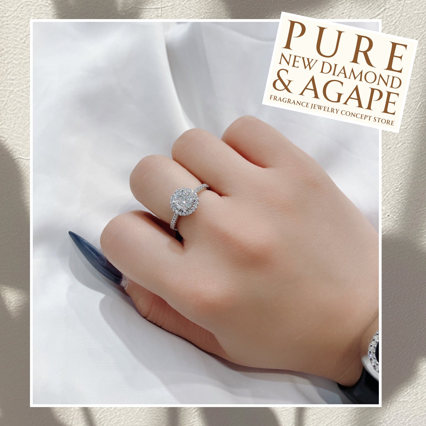 *New* S925 輕奢排鑽戒臂圍鑲圓形鑽石戒指42R12060