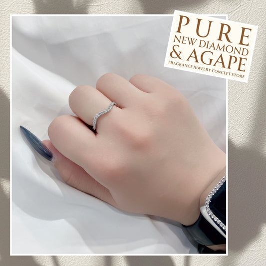 *New* S925 波浪形全圈滿鑽線戒42AJR0455