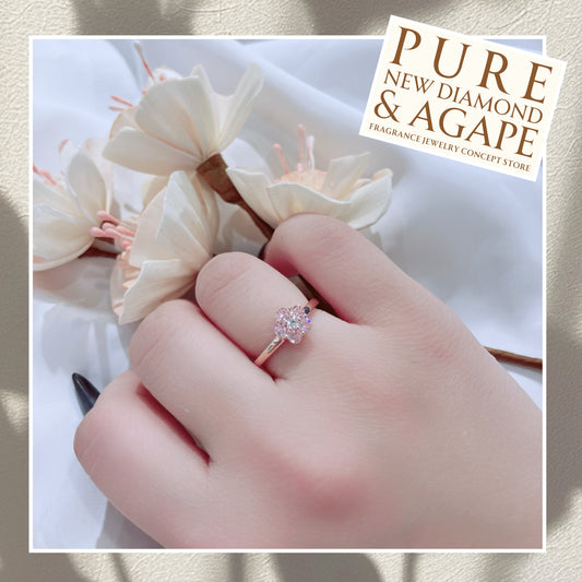 S925 優雅粉紅鋯石梅花鑽戒42AJR0453-紅