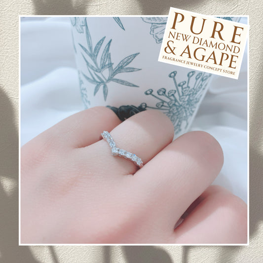 *New* S925 全鑽V形線戒42AJR0450