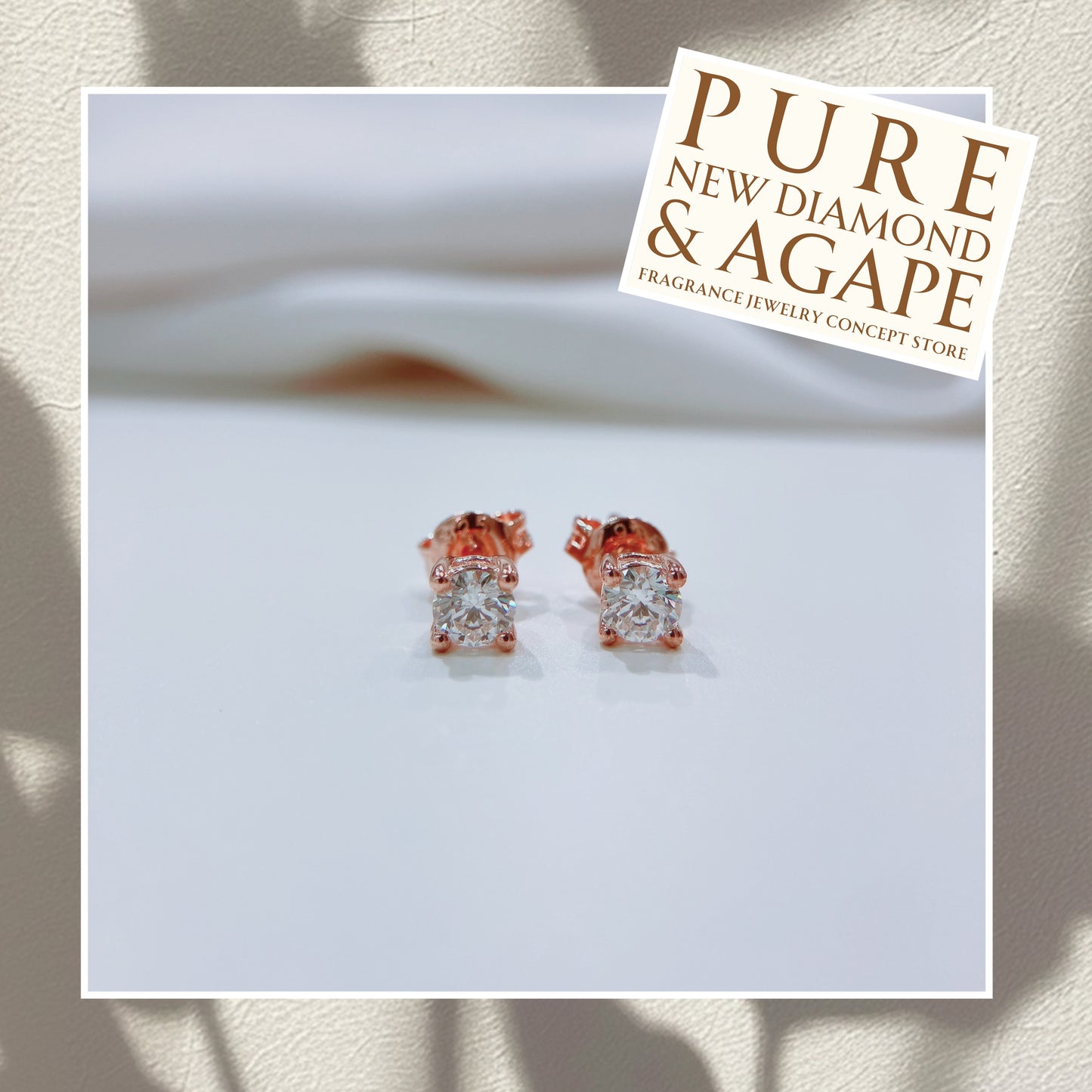 *New* S925 百搭四爪鑽石耳釘42AJE0171-紅（每邊約25份）