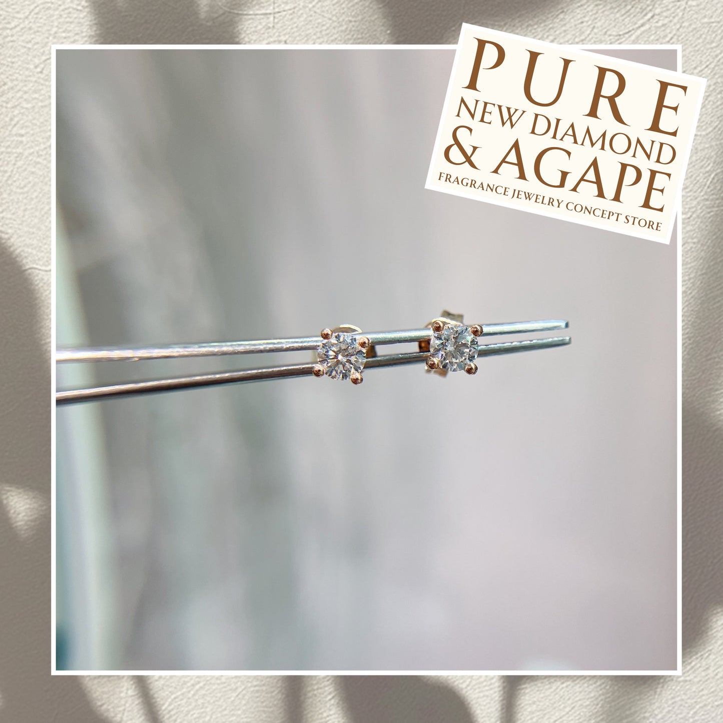 *New* S925 百搭四爪鑽石耳釘42AJE0171-紅（每邊約25份）