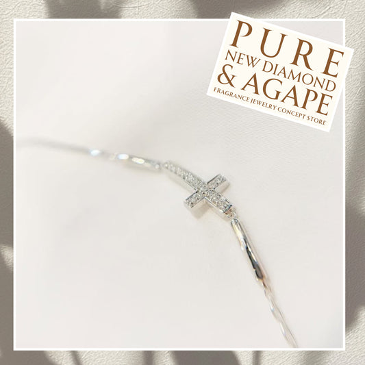 S925 簡約十字鑽石手鏈 42AJB0131