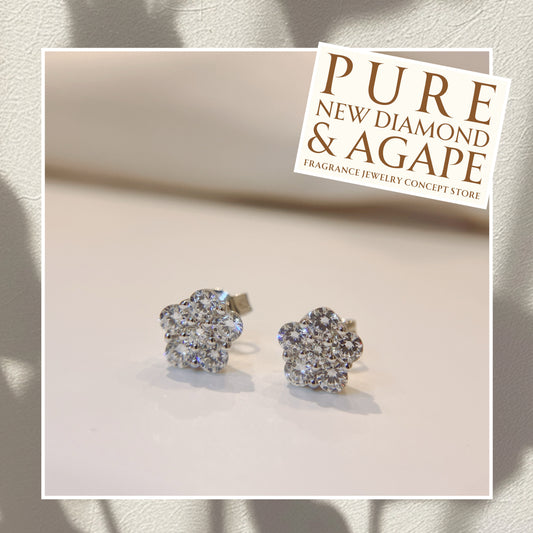 *New* S925 優雅透白鋯石梅花鑽石耳環42AJE0170