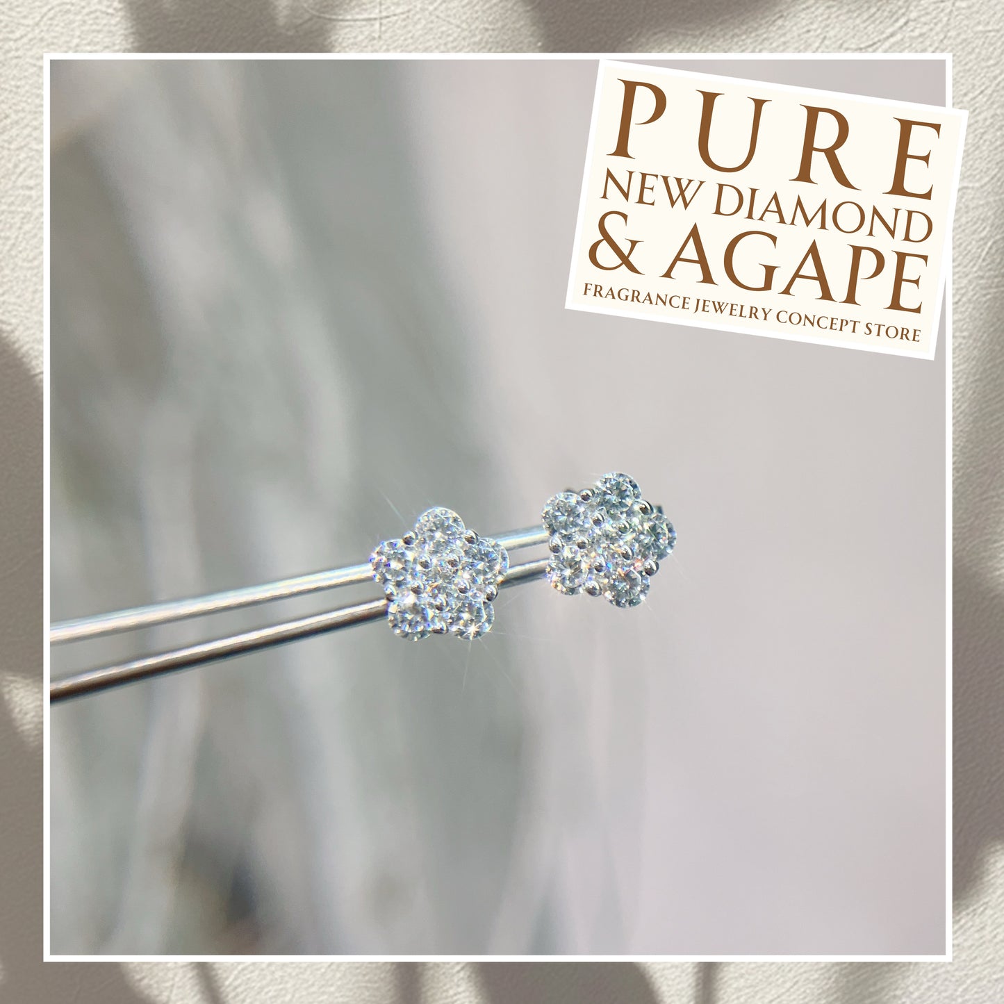 *預訂* S925 優雅透白鋯石梅花鑽石耳環42AJE0170