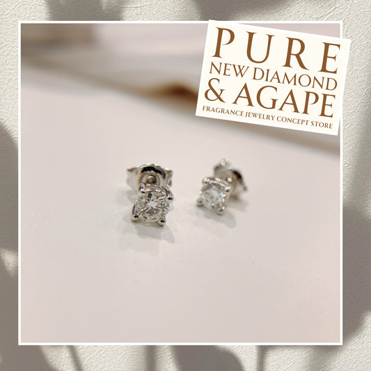 S925 小巧四爪鑽石耳環42AJEO166（每邊約10份）