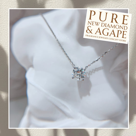 經典四爪1卡鑽石18K頸鏈25D003