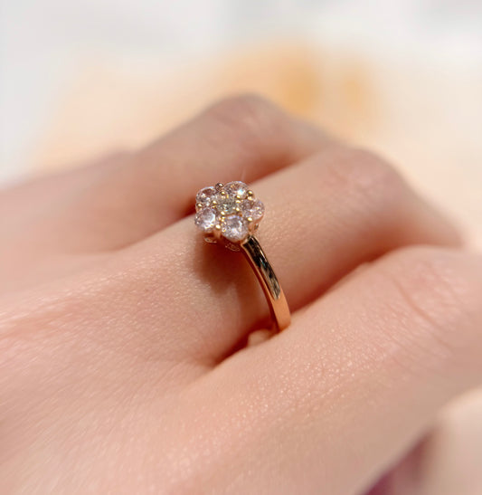 *New* S925 優雅粉紅鋯石梅花鑽戒42AJR0453