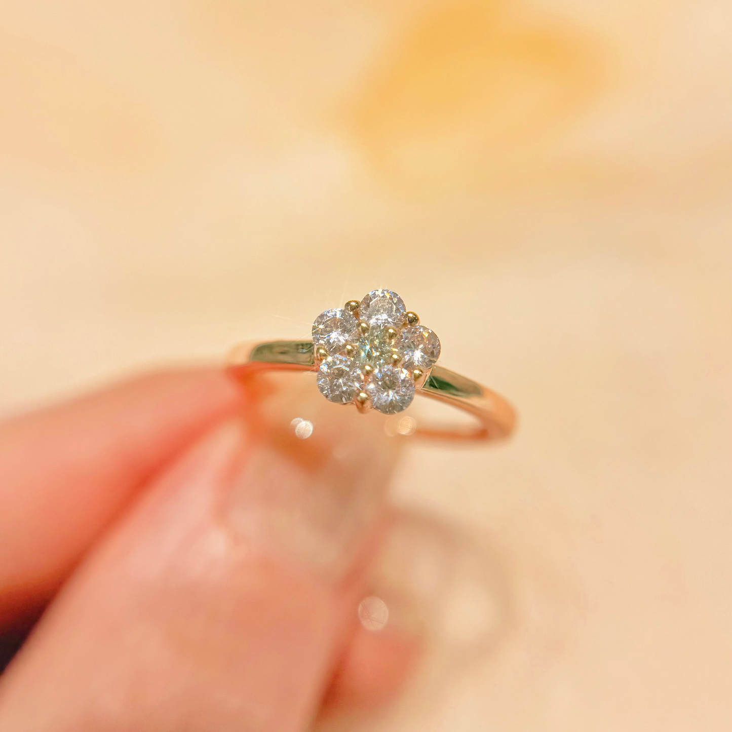 *New* S925 優雅粉紅鋯石梅花鑽戒42AJR0453