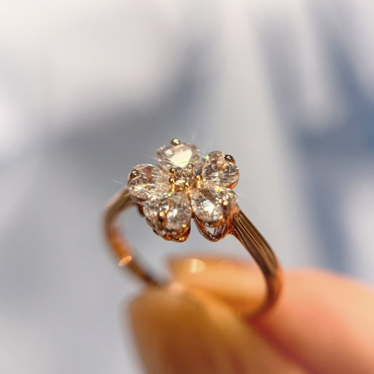 *春日新上* S925 透白櫻花鑽石戒指42AJR0456-紅