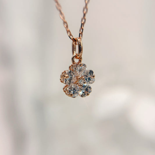 *春日新上* S925 透白櫻花鑽石頸鏈42AJN0187-紅