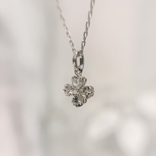 *預訂* S925 透白幸運四葉草鑽石頸鏈42AJN0188