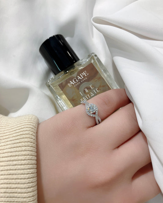 閃爍明眸群鑽交叉戒臂18K鑽石戒指25RJ1338