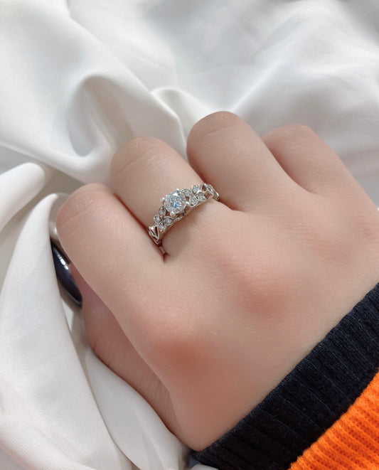 S925 蝴蝶戒臂鑽石戒指42R11910