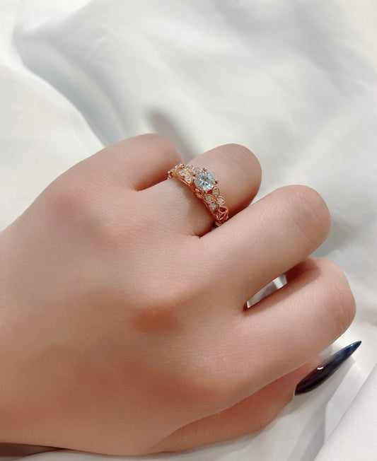 S925 蝴蝶戒臂鑽石戒指42R11910-紅