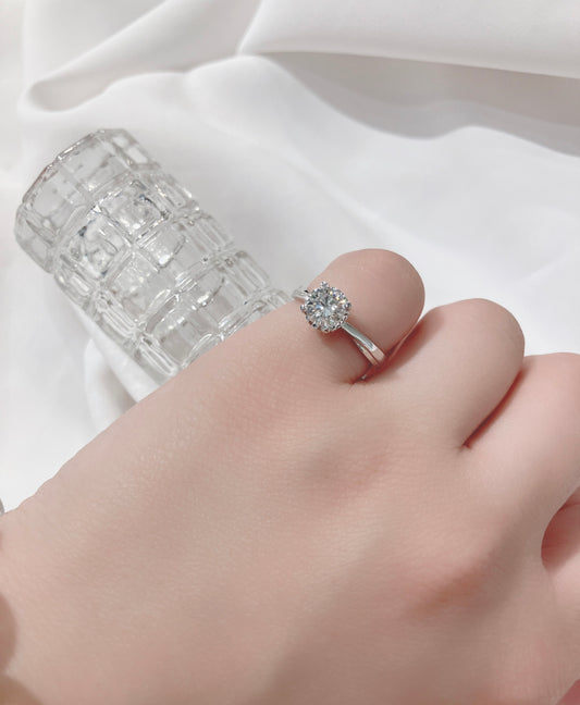 *New*流線型戒臂四爪18K鑽石戒指H26480