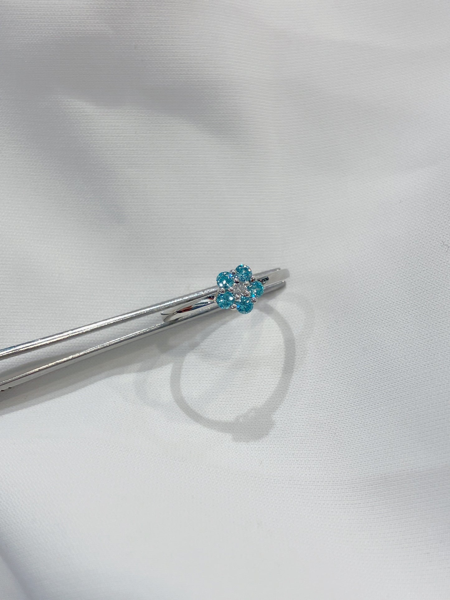 S925 簡約天藍鋯石小梅花鑽戒42ASR014