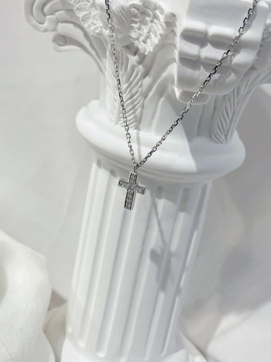 *New* S925 簡約十字鑽石鏈頸42AJN0175