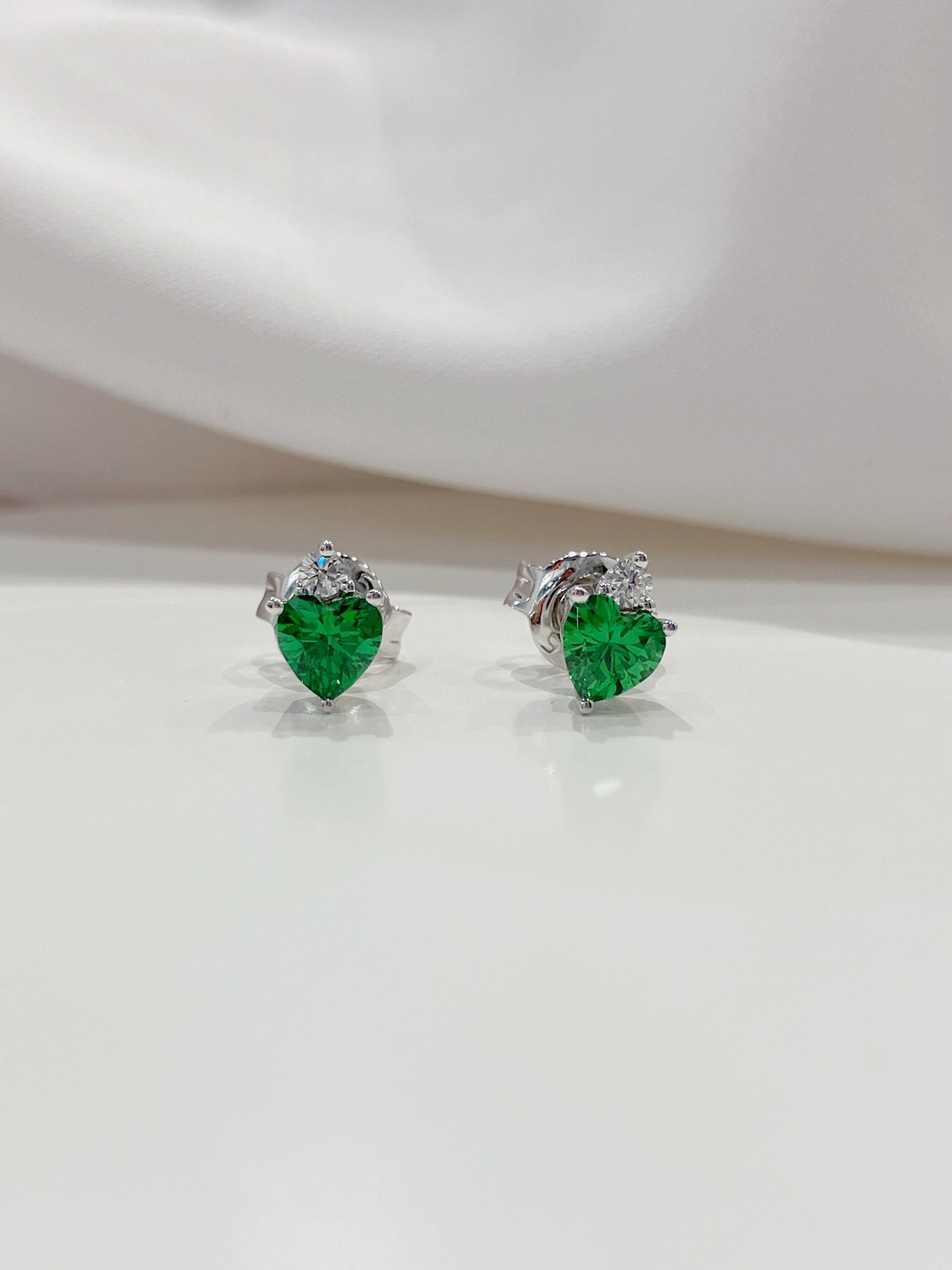 *New* S925 優雅心形粉紅鋯石拼鑽石皇冠耳環42AJE0169