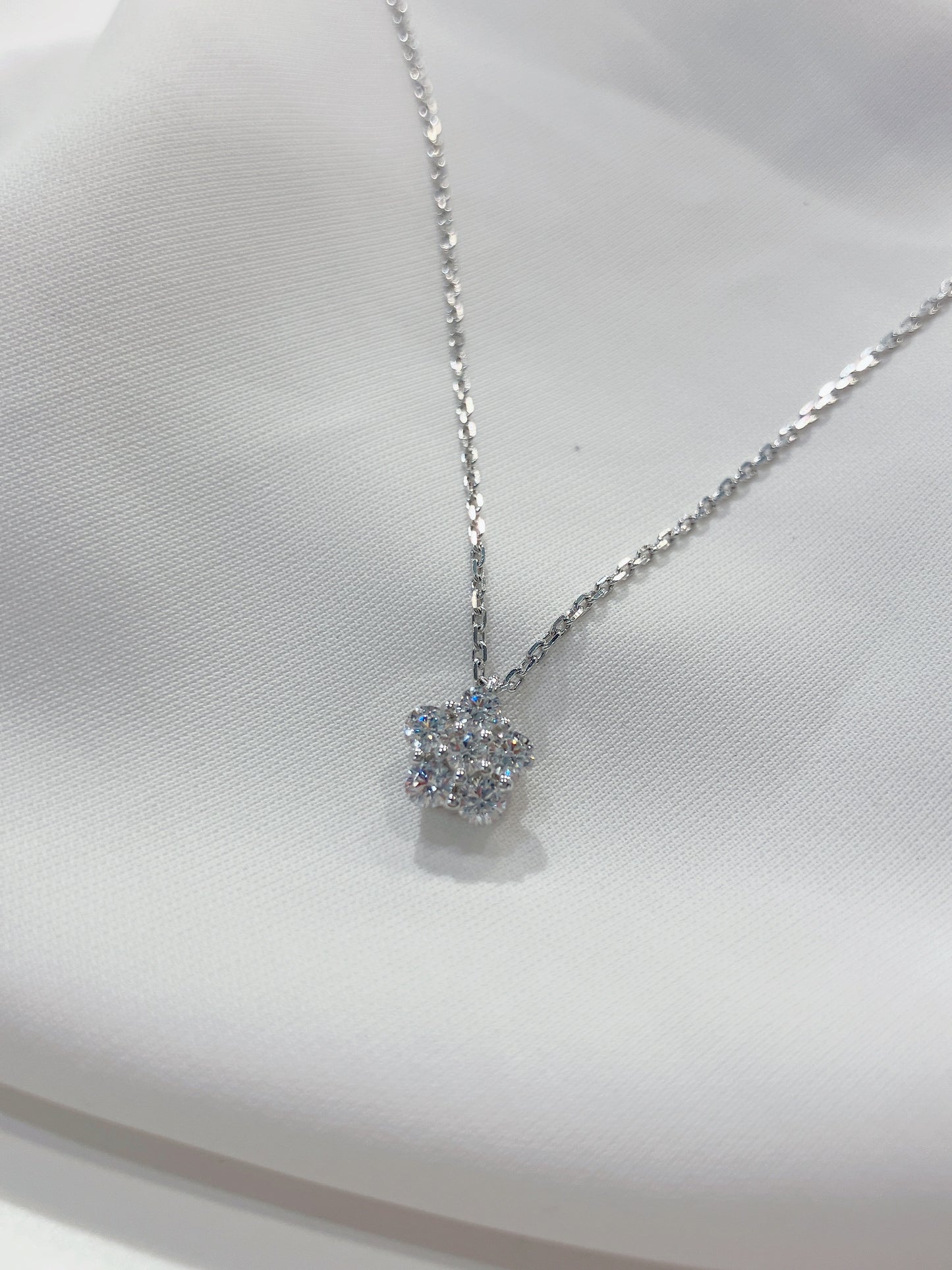 *New* 925銀 優雅優花鑽石項鏈42AJP0276-白