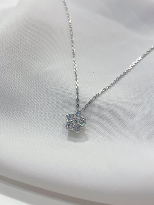 *New* 925銀 優雅優花鑽石項鏈42AJP0276-白
