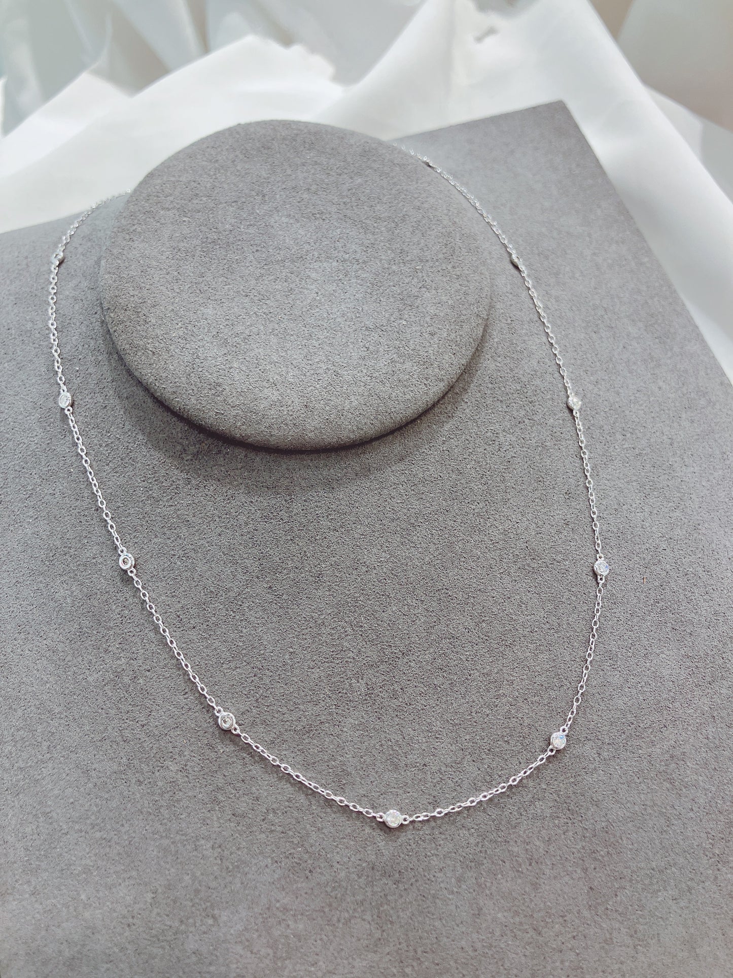 *New* S925 滿天星鑽石鏈頸42AJN0181